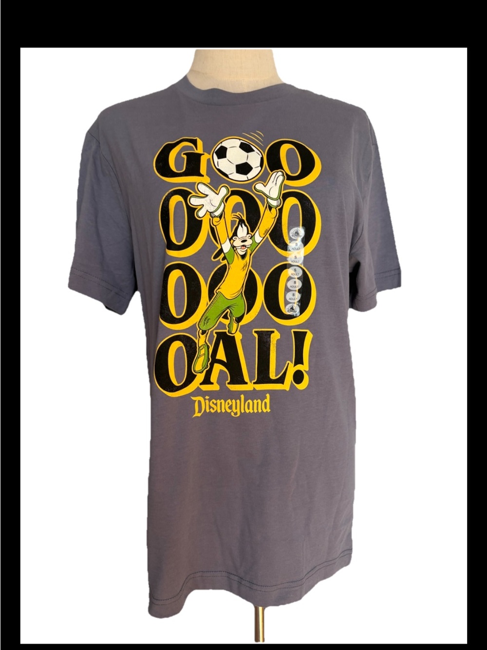 Disney Goofy Soccer GOAL! Adult Soccer Ball Graphic Grey small